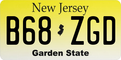 NJ license plate B68ZGD