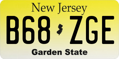 NJ license plate B68ZGE