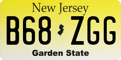 NJ license plate B68ZGG