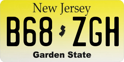 NJ license plate B68ZGH