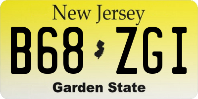 NJ license plate B68ZGI