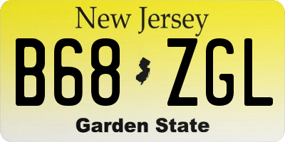 NJ license plate B68ZGL