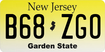 NJ license plate B68ZGO