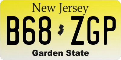 NJ license plate B68ZGP