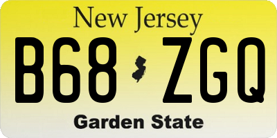 NJ license plate B68ZGQ