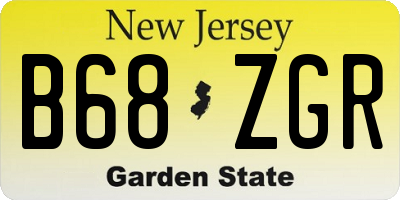 NJ license plate B68ZGR