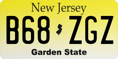 NJ license plate B68ZGZ