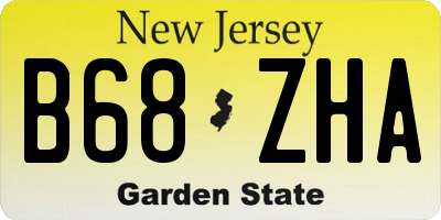 NJ license plate B68ZHA