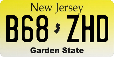 NJ license plate B68ZHD
