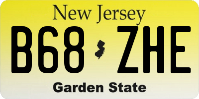 NJ license plate B68ZHE
