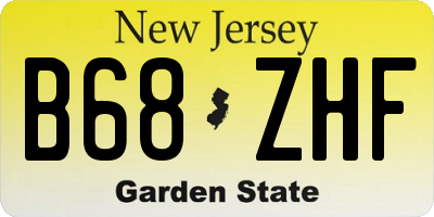 NJ license plate B68ZHF