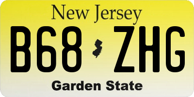 NJ license plate B68ZHG