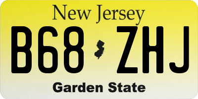 NJ license plate B68ZHJ