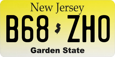 NJ license plate B68ZHO