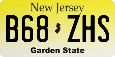 NJ license plate B68ZHS