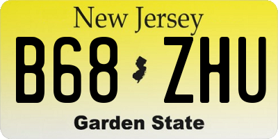 NJ license plate B68ZHU