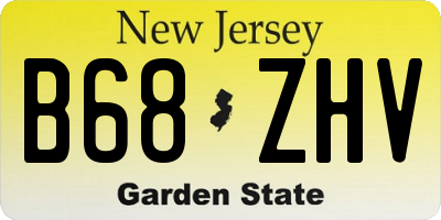 NJ license plate B68ZHV