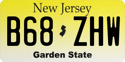 NJ license plate B68ZHW
