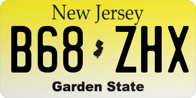 NJ license plate B68ZHX