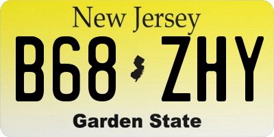 NJ license plate B68ZHY