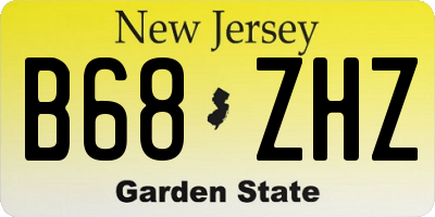 NJ license plate B68ZHZ