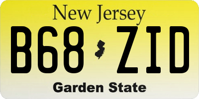 NJ license plate B68ZID