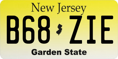 NJ license plate B68ZIE