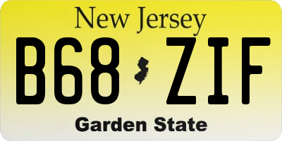 NJ license plate B68ZIF