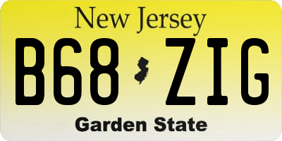 NJ license plate B68ZIG