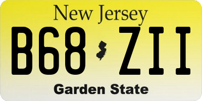 NJ license plate B68ZII