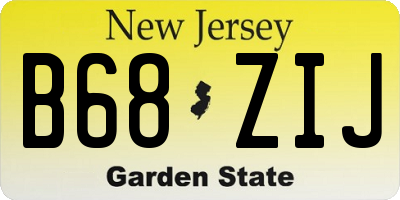 NJ license plate B68ZIJ