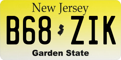 NJ license plate B68ZIK