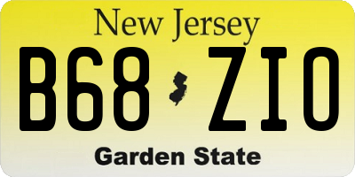 NJ license plate B68ZIO