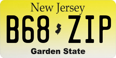 NJ license plate B68ZIP