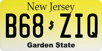 NJ license plate B68ZIQ