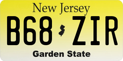 NJ license plate B68ZIR