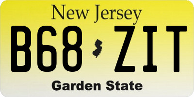 NJ license plate B68ZIT