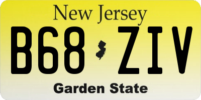 NJ license plate B68ZIV