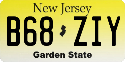 NJ license plate B68ZIY