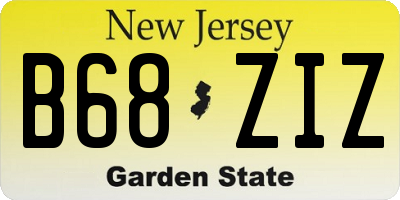 NJ license plate B68ZIZ
