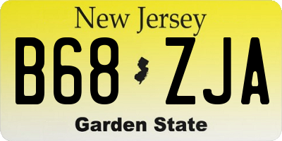 NJ license plate B68ZJA