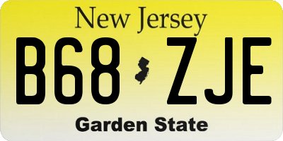 NJ license plate B68ZJE