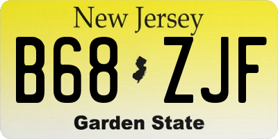 NJ license plate B68ZJF