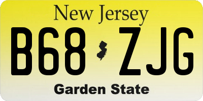 NJ license plate B68ZJG