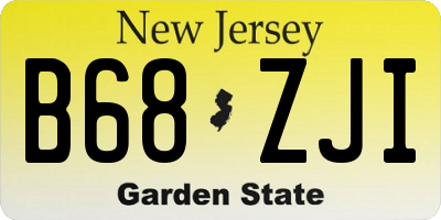 NJ license plate B68ZJI
