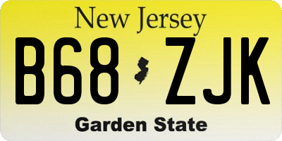 NJ license plate B68ZJK