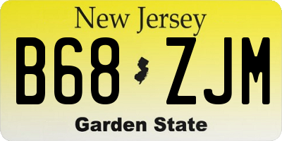 NJ license plate B68ZJM