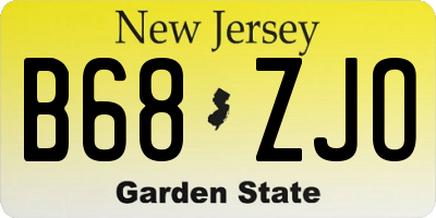 NJ license plate B68ZJO