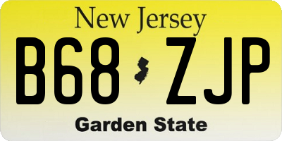 NJ license plate B68ZJP