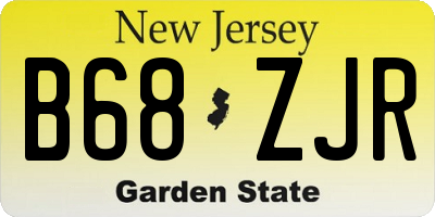 NJ license plate B68ZJR
